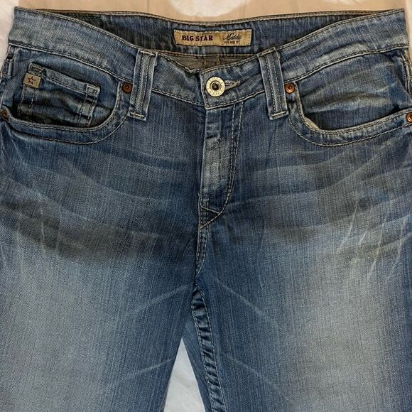 Big Star Maddie Mid Rise Jeans Embroidered Flap Pocket | BootCut | Women Sz. 30 - Picture 3 of 10